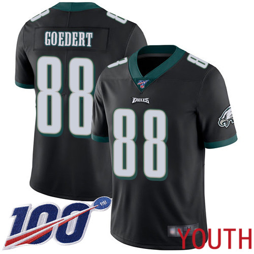 Youth Philadelphia Eagles #88 Dallas Goedert Black Alternate Vapor Untouchable NFL Jersey Limited Player